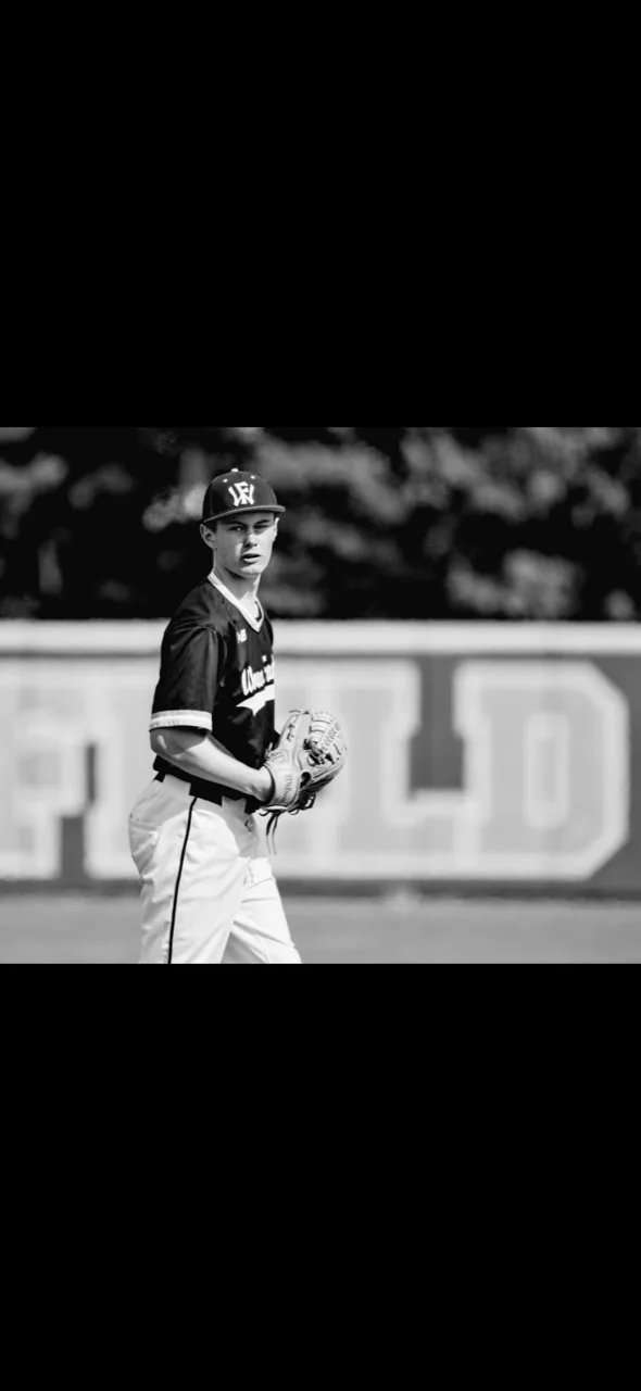 Black-and-white baseball pitcher portrait